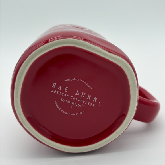 Pre Owned Rae Dunn Valentine Theme Red With White Text XOXO Mug with Heart Lid - Picture 2 of 4